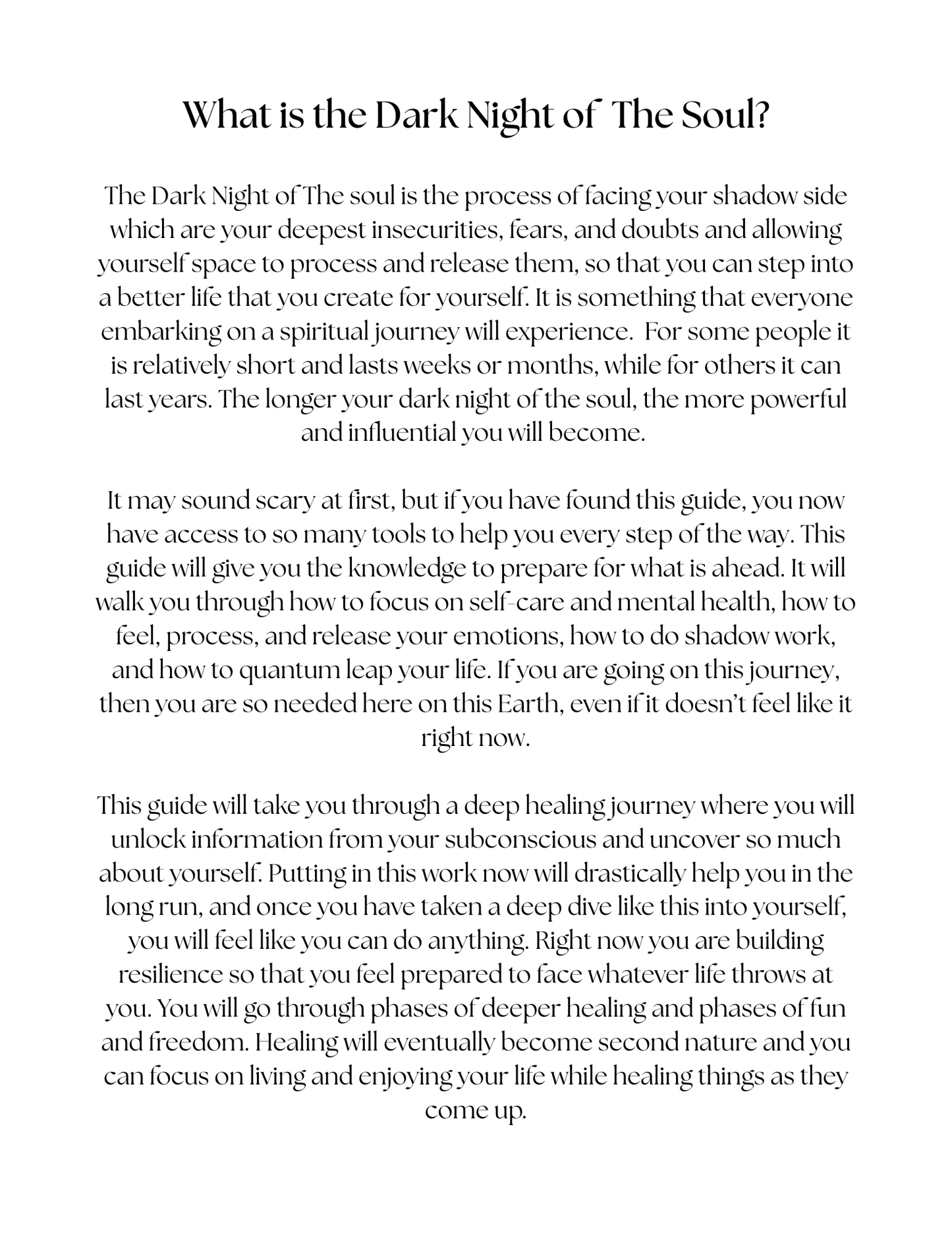 Shadow Work Guide Through the Dark Night of the Soul - Digital Product