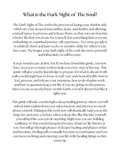 Shadow Work Guide Through the Dark Night of the Soul - Digital Product