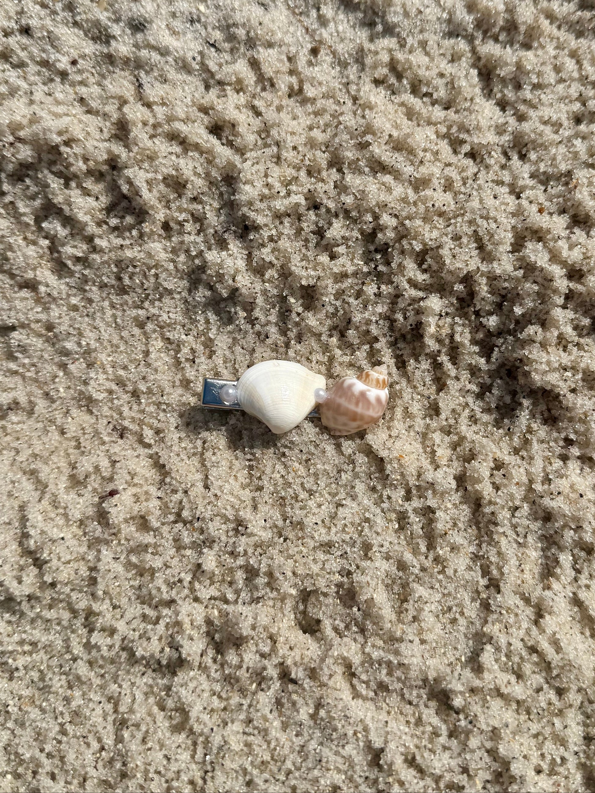 seashell hair clip on the sand