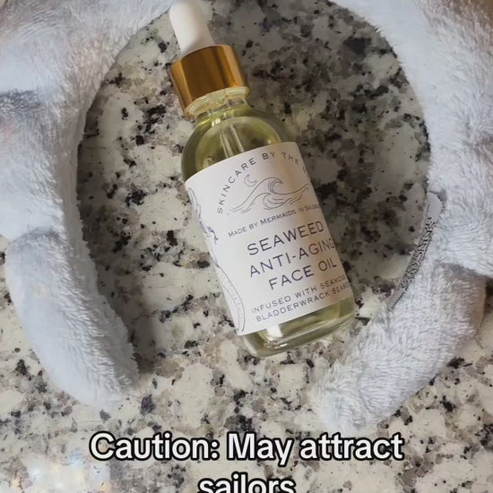 video of girl using seaweed anti-aging face oil