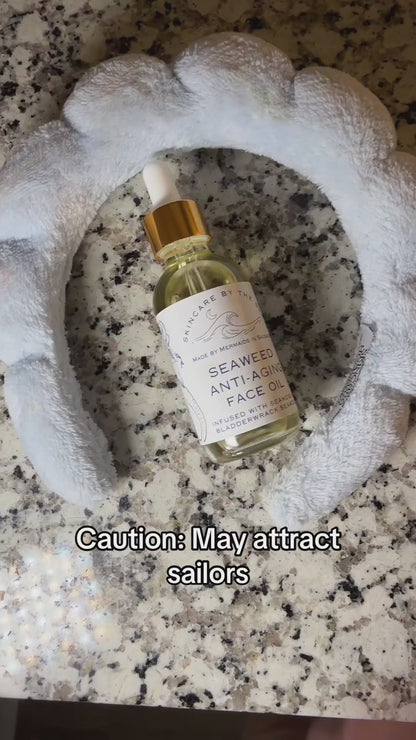 video of girl using seaweed anti-aging face oil